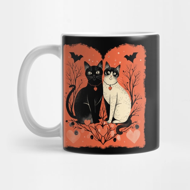 Valentine's Day Love Vintage Halloween Black Cat Witch Retro Cute Super Cool Best Gift by MortuaryChill